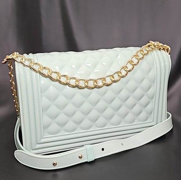 Girly Mint Diamond Cut Jelly Purse - Picture 6 of 6